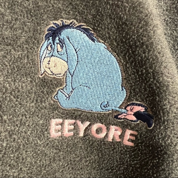 Disney Store Women's Large Eeyore Fleece Pullover Jacket Embroidered 1/4 Zip - Picture 4 of 7